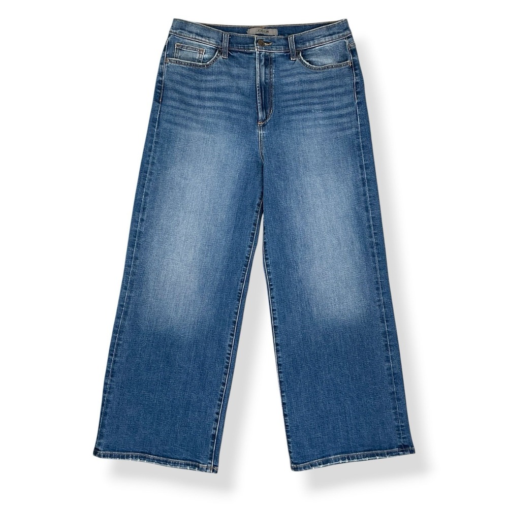 Joes Jeans Women Size 32 (ACTUAL 32x26.5) Blue Wide Leg Crop Ally Wash Stretch